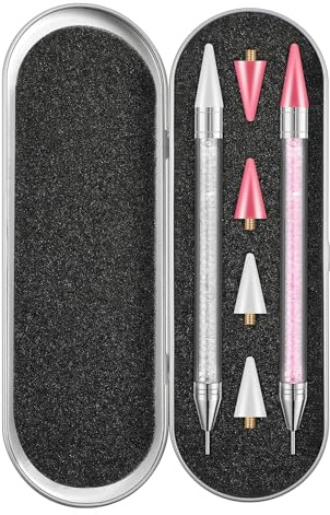 2 herramientas de punteo para piedras lápiz de cera para puntos de clavo lápiz de diamantes de imitación picker pintura de diamantes de imitación picker herramientas juego de herramientas de punteado