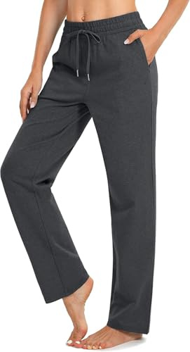 EUHOM Pantalon de jogging pour femme, pantalon de sport long en coton, pantalon de yoga pour femme, confortable, pantalon de loisirs à jambe droite, pantalon de survêtement pour jogging, sport, yoga