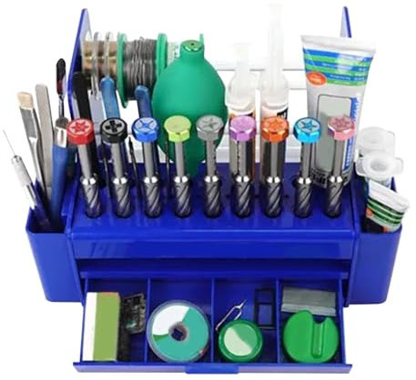 Werkzeugkasten für Reparatur, Werkzeugkiste mit Schublade, 26 Löcher, Pinzettenhalter, multifunktionaler Organizer für Garage, Zuhause, Werkbank