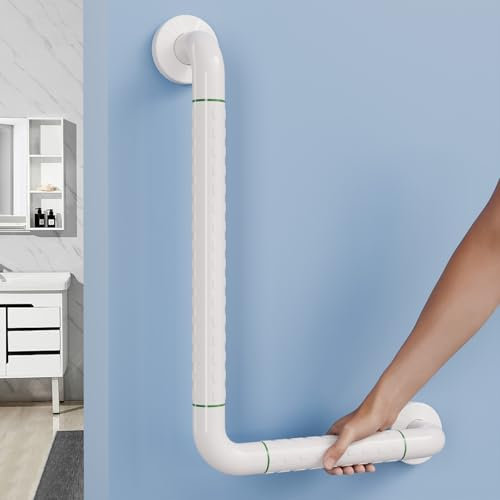 KULACO Barre d'appui douche pour personnes âgées, poignée de douche inox antidérapante, 45 x 30 cm poignée de sécurité baignoire, barre d'appui murale, barres d'appui salle de bain