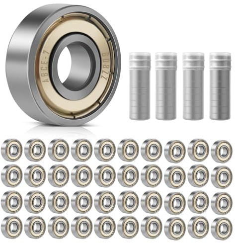 40 cuscinetti a sfera, 608ZZ, cuscinetti a sfera 8 x 22 x 7 mm, cuscinetti a sfera scanalati in miniatura, cuscinetti a sfera in acciaio al carbonio, 608 cuscinetti a sfera per skateboard, scooter