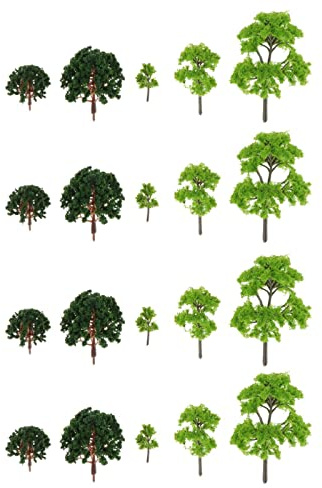 OJREEUB 20 árboles artificiales de paisaje, modelo de árbol 1/100 para bricolaje de jardín de hadas