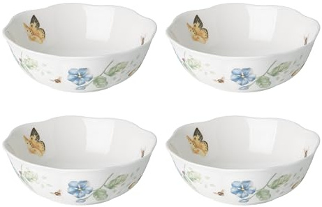 Lenox 880121 Butterfly Meadow All Purpose Bowls (Set of 4), Porcelain, Multicolor