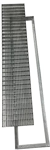 EINSIDE Gitterrost Abflussgitter Feuerverzinkt, Rechteckiges/Quadratisches Bau-Normrost aus verzinktem, 20 x 100 cm