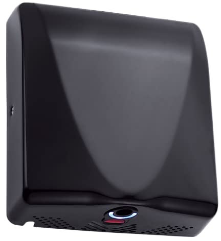 Dryflow High Speed BulletDri Slim Hand Dryer with HEPA Filter, Includes Black Hand Dryers for Toilets Commercial, Wall Mounted (Black)
