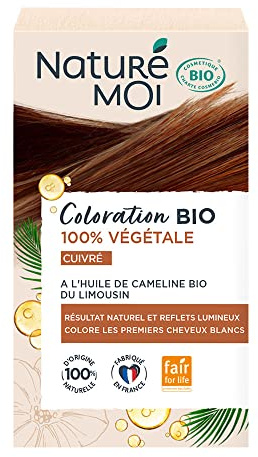 Naturé Moi - pflanzliches Colorarion – Bio-Haarfarbe – Kupfer-Haarfarbe – mit Bio-Camelineöl aus Bio-Baumwolle – 100% pflanzlich – 100% natürlicher Herkunft – hergestellt in Frankreich