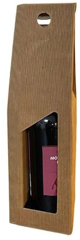 VIRSUS Scatola Portabottiglia Vini in Carta Avana per 1 BOTTIGLIA 5805, Misura 9x9x39 cm, Box Busta in cartone ondulato, per Bottiglie vino, Prosecco, Champagne, per Natale, Feste ed Eventi (20)