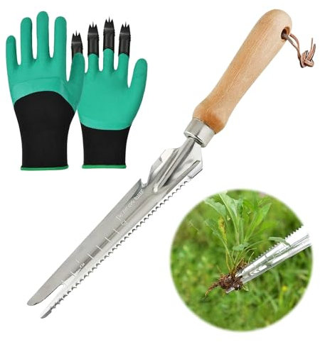 Taozoey Desherbeur Manuel, Outils Jardinage, Outillage de Jardin, Couteau Désherbeur, Outil de Désherbage Manuel, Outil Gouge de Désherbageen Acier Inoxydable