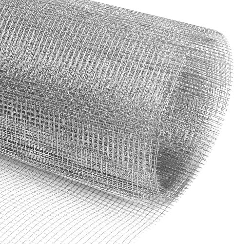 QWORK® Treillis métallique galvanisé 100 cm x 5 m à mailles fines - maillage de 6 mm - épaisseur de fil de 0,55 mm - idéal pour les clôtures de volailles et la protection contre les rongeurs/oiseaux