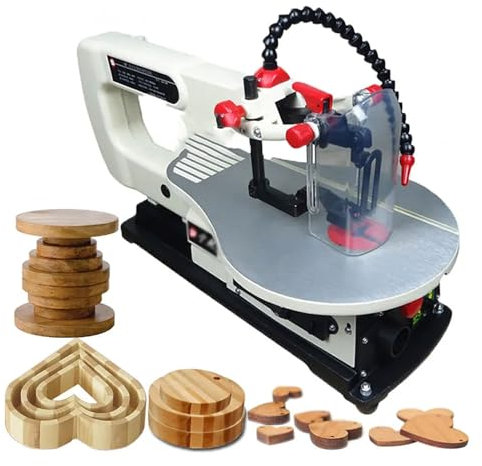Electric Variable Speed Scroll Saw, 1400rpm Desktop Multifunctional Rolling Saw, 145W Stepless Speed Regulation Woodworking Wire Saw, for Wood, Plastic, Soft Metal, Jade