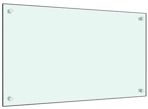 Myheimly Küchenrückwand Spritzschutz Fliesenspiegel Glasplatte Rückwand Herdspritzschutz Wandschutz Herd Küche Hartglas Weiß,70 x 40 cm