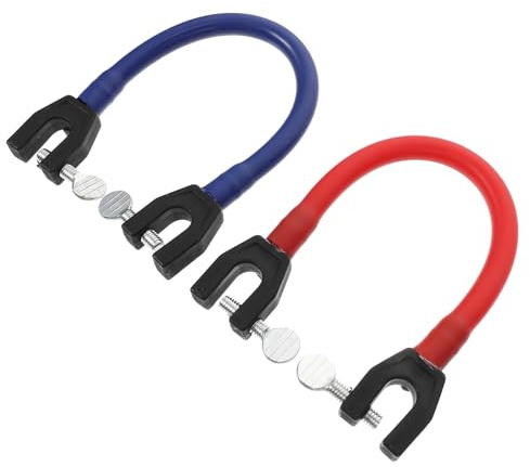 SUPVOX Conectores de Punta de Esquí 2 Piezas (Azul y Rojo), Herramienta de Asistencia para Esquiar, Accesorio Portátil para Entrenamiento Infantil y Control de Velocidad, Suministros