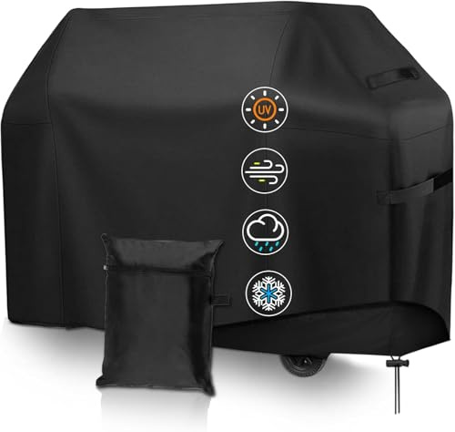 MWZEAUL Funda para Barbacoa Impermeable, Funda para Barbacoa Exterior 210D Oxford, Cubierta BBQ de Parrilla Resistente al Desgarro, Anti-Viento, Anti-Polvo, Funda Protectora para Barbacoa 145x61x117cm