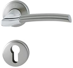 ENSEMBLE BERGEN SUR ROSACE CLE I F49/F9 LAITON CHROME/ALUMINIUM ASPECT INOX 2811771