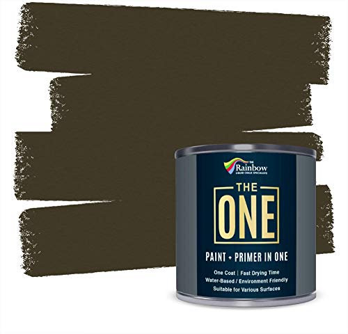 THE ONE All-In-One Paint & Primer - Brown Gloss, 1 L | Multi-Surface 1 Coat Formula | Easy Indoor & Outdoor Decorating for Home & Garden Walls, Floors & Furniture | Durable, Water-Based & Low VOC