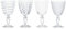 MIKASA Wine Goblet Set/Crystal Wine Glasses with Decorative Etching, Crystal Glass, Silver, 4 Count (Pack of 1)
