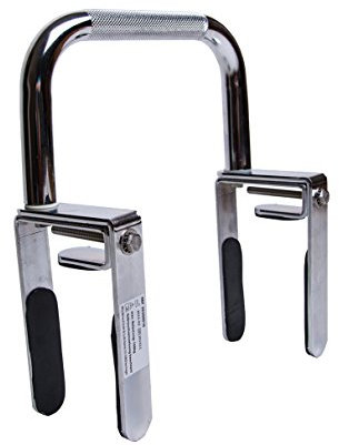 Teckmedi Badewannen-Einstiegshilfe für Standard-Wannen, Silber, Kunststoff, 24cm Griffhöhe, 37cm Höhe, 29cm Breite, max. 100kg Belastbarkeit