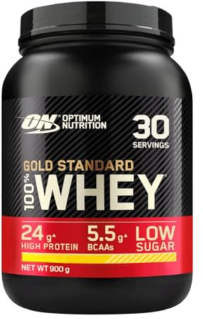 Optimum Nutrition Gold Standard Whey Protein Powder with Glutamine and Amino Acids Protein Shake by ON - Vanilla Ice Cream, 30 Servings, 908 g