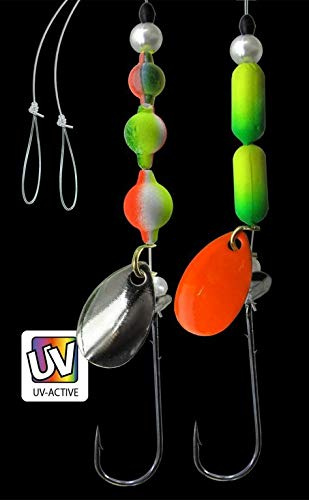 Jenzi DEGA Nachläufer-Vorfach für Butt-Löffel, Verschiedene Ausführungen, 35cm oder 70cm Länge, Hakengröße 1 BZW. 2, Durchmesser 0,35mm o. 0,40mm (J)