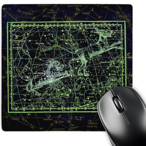 3dRose Retro Star Map. Constellation of Leo Minor or Small Lion. Green - Mouse Pads (mp-372496-1)