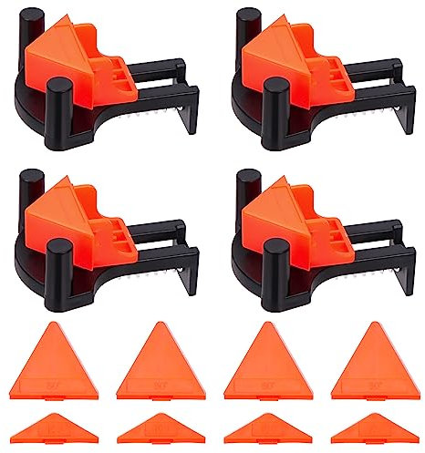 Tanstic 4 Set 16Pcs Pro Corner Clamps Kit - 60/90/120 Degree Angle Clamps for Woodworking