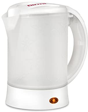 Girmi BL04 Hervidor de Agua para viaje, Jarra graduada, Capacidad 600cc, 2 vasos incluidos, 600W, Blanco