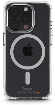 Hama Handyhülle „Extreme Protect“ für iPhone 15 Pro und MagSafe (D3O Bumper, stoßfest, sturzsicher, bruchsicher, durchsichtige iPhone Hülle ohne Vergilben, magnetisches Case für induktives Laden)