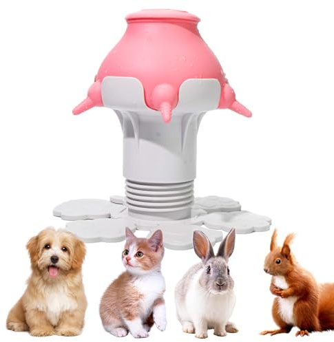 Mangeoire à 5 tétons pour animaux de compagnie, 300 ml - Station d'allaitement antidérapante pour chaton - Distributeur de lait pour chaton - Biberon pour plusieurs chiots