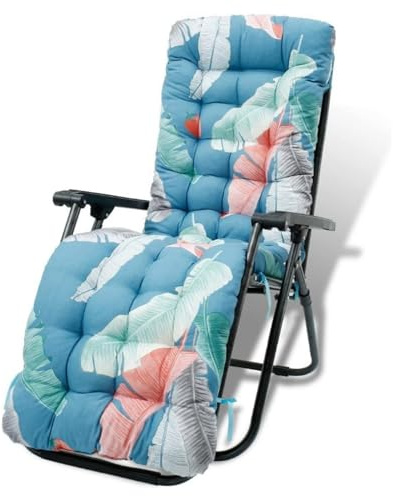 Morkite Coussin de Chaise Longue Bain de Soleil, Coussin Transat Jardin Exterieur avec Capuche Antidérapante, Coussin Matelassé Chaise Longue Épais, Coussin Transat pour Fauteuil Relax Lounge