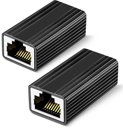 leizhan RJ45-kopplare (paket med 2), Ethernet-kabelkontakter, nätverkskabelkopplingar, LAN-adapter för Ethernet-kablar, nätverkskablar, adapterkablar - svart