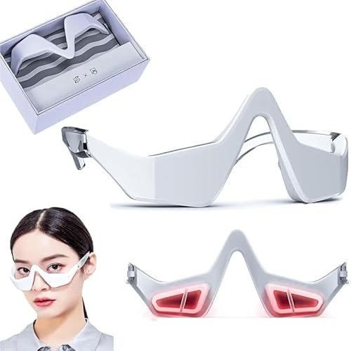 Gafas de terapia de luz roja para el cuidado de la piel, específicamente para ojeras y bolsas debajolos ojos, dispositivobelleza avanzado para reducir las ojeras, la hinchazón y las arrugas, (blanco)