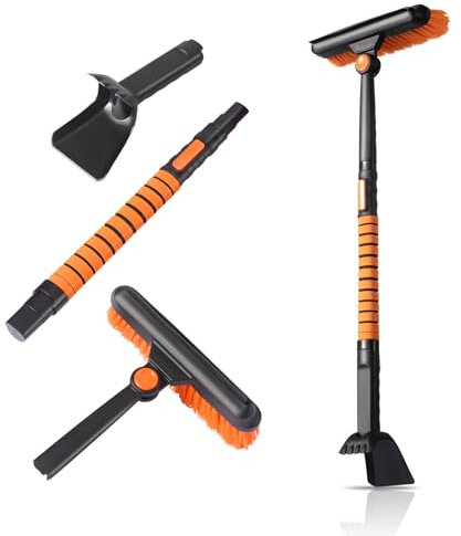 Cretosou Pala 5 En 1 Palas Ajustables Pala Giratoria, Versátil Espátula Portátil de Gran Capacidad para Coche Camping Jardín Muñeco de Nieve de Emergencia Juego (5)