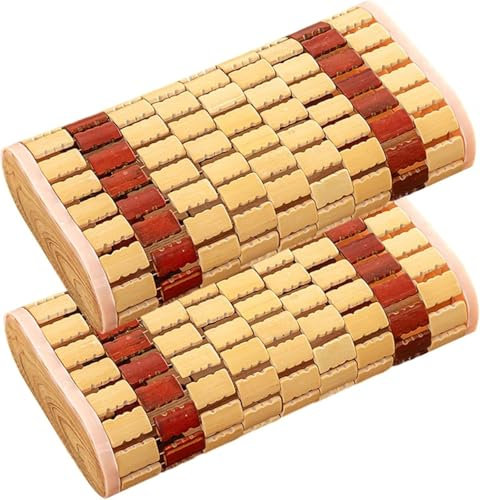 2 Pieces of Chinese Style Bamboo Pillow Sauna Neck Rest Sauna Accessories, Pillow for Bamboo Headrest, Bamboo Sauna Headrest, Healthy Pillow for Healthy Bamboo Products