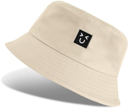 Tuopuda Cappello da Pescatore Uomo Cappello Pescatore Bucket Hat Protezione UV Donna Cappello Safari Cappello Pioggia Outdoor Campeggio Escursionismo, Beige-01