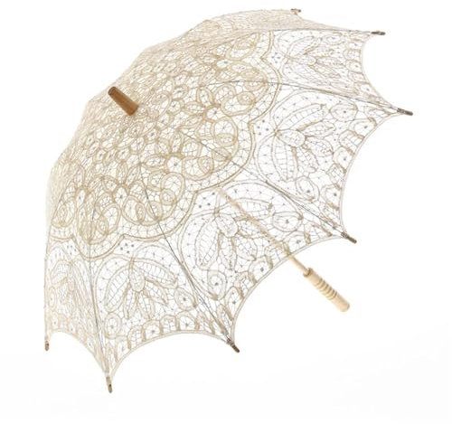 Handgemachter Spitzenschirm Vintage Brautschirm Sonnenschirm Hochzeit for Dekoration Foto Lady Kostüm Party(5)
