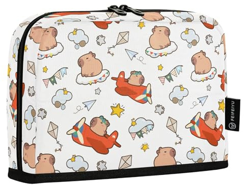 Reiacy Estuche para lápices Capybara Pilot de dibujos animados con cremallera, bolsa de almacenamiento para niños, escuela, oficina