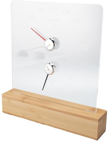 Naroote Medidor de Temperatura y Humedad en la Sauna, Duración de la Batería Larga, Montada en la Pared un Medidor de Temperatura y Humedad en una Sauna con Luz LED Blanca para (Rango de