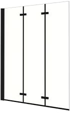 AICA Mampara de Bañera Abatible 3 Hojas Cristal Antical 6mm 3 veces plegable Tamaño (1280-1300) x1400mm