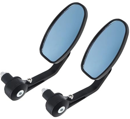 Per Specchietto Retrovisore Universale Per Moto Da 22 Mm Modificato, Interamente In Alluminio, Estremità Laterale Del Nero Moto Retrovisore Manubrio