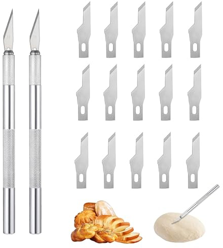 2 Pezzi Coltello Da Panettiere Con 15 Lame Coltello Da Pane In Acciaio Inox Taglierino Per Pane Coltello Da Pane Per Baguette Per Il Coltello Da Taglio Per Modello Di Pasta Di Pane Fai-Da-Te