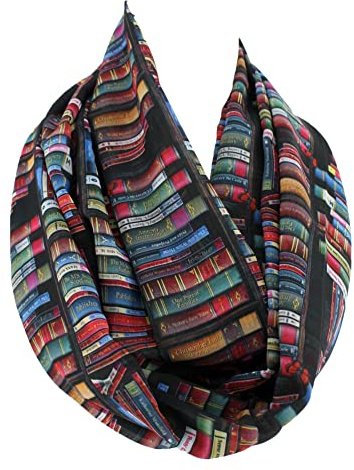 Etwoa's Bookshelf Black Infinity Scarf Circle Scarf Loop Scarf