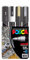 POSCA PC-5M Permanent Marker Paint Pens - Bullet Tip - Use On Virtually any Surface - Set of 4 Mono Colours