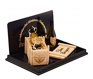 Melody Jane Dolls Houses Casa de Muñecas Dos Champán Botellas & Caja Reutter Cocina Pub Tienda Accesorio 1:12