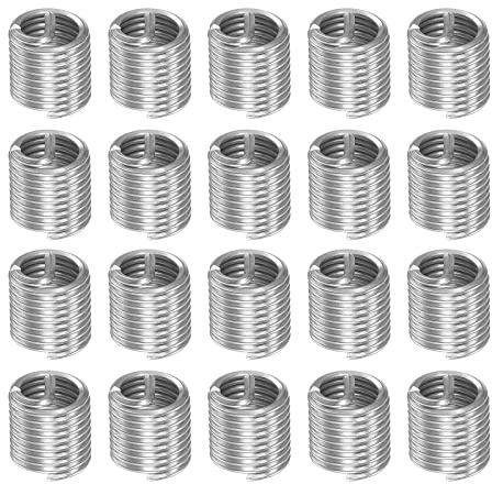 HARFINGTON 20pcs Wire Thread Inserts M5 x 0.8 2D 304 Stainless Steel Helical Coiled Wire Threaded Sleeve