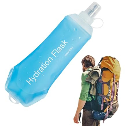 Soft Flask Laufflaschen, faltbare Wasserflaschen, 500 ml, faltbare Laufwasserflasche, weiche Flasche, flexible faltbare Laufflasche für Trinkrucksack