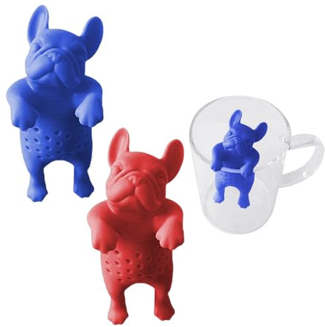 2 Stück Hundeförmiges Tee-Ei, Niedliches Cartoon-Tee-Ei, Silikon-Teefilter, Kreatives Tee-Set