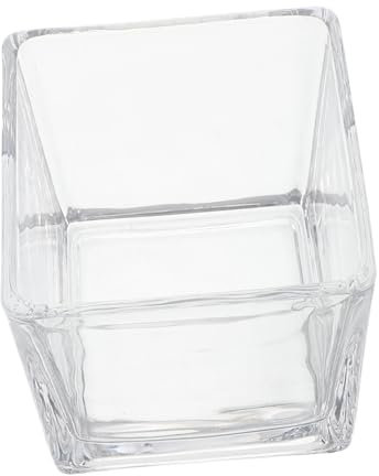 MUCKLILY Vase en Verre Carré pour Fleurs Hydroponiques Décoration De Table 8x8 Moderne Robuste Et Transparent