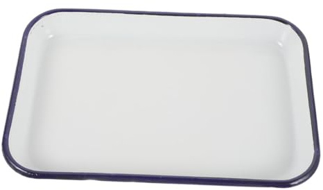 Hemobllo Bandeja Cuadrada De Esmalte Para Hornear y Servir Para Cocina Restaurante y Cafetería Bandeja Para Dulces y Empanadas