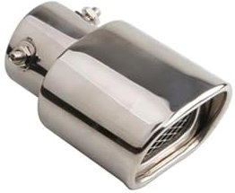 SQOFJGIGN Tubo Scarico Marmitta con terminale di Scarico Quadrato da 2,5 Pollici Singolo e Doppio in Acciaio Inossidabile per ricambi Auto Acciaio Inox Tubo Scarico(Silver Straight)