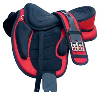 Comfortable Synthetic Freemax Treeless Horse Saddle Lightweight Flexible Riding Seat Red (15)